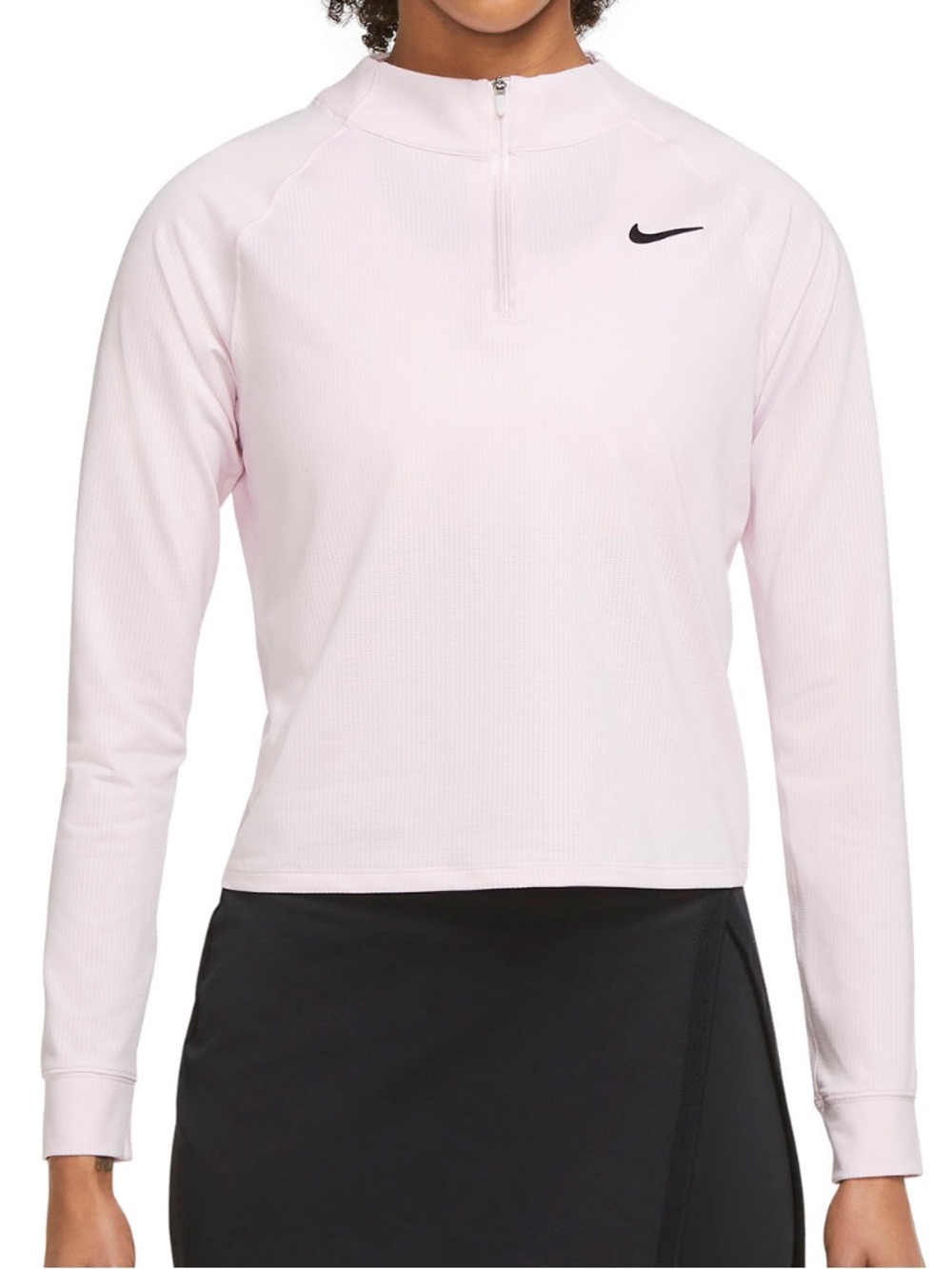 Nike 1/4 Zip Long Sleeve Top in Pink